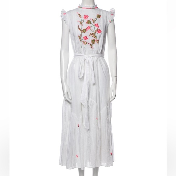 Banjanan Amazon Maxi Dress In White Floral Embroidered Small NWT - threedaughtersproperties.com Banjanan Amazon Maxi Dress In White Floral Embroidered Small NWT - threedaughtersproperties.com